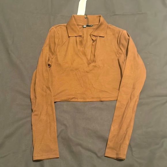 Brown Cropped Top - Picture 2 of 4